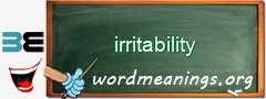 WordMeaning blackboard for irritability